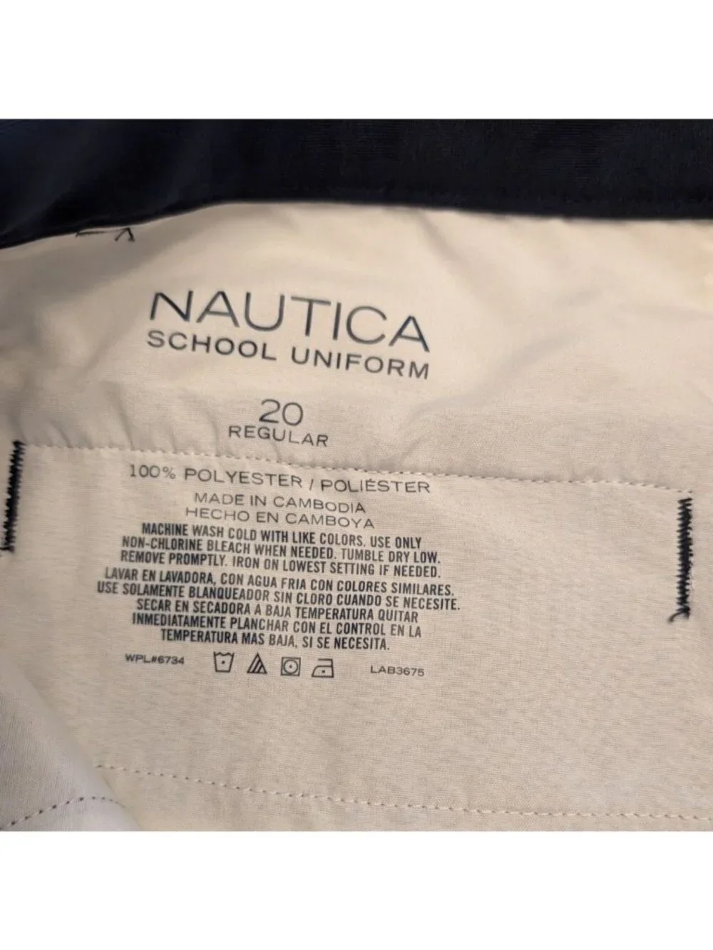 Nautica Boys' Shorts Size 20 NWT School Uniform Flat Front Twill‎ Short Academia